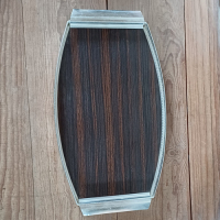 Vintage dienblad ijzer en kunststof houtmotief