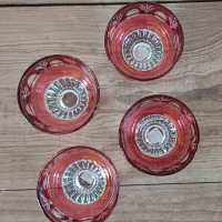 Vintage borrelglaasjes italiaans design rood met figuren