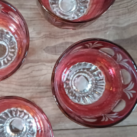 Vintage borrelglaasjes italiaans design rood met figuren