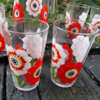 Vintage limonade set VMC Reims met klaproos