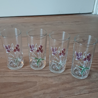 Frisglazen met Iris bloemmotief 