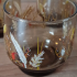 Vintage glazen bruin met plantmotief luminarc jaren 70