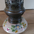Antieke Majolica lamp met bloemmotief