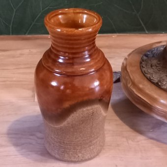 Vintage Vaas W. Germany in bruine tinten