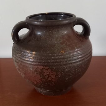 Vintage Vaas W. Germany in bruin en goudtinten