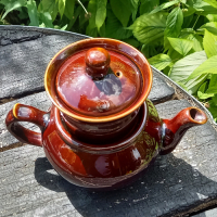 Vintage theepotje met filter