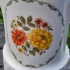 Vintage theepot en melkkannetje met bloemmotief