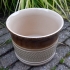 Vintage bloempot in beige en bruin