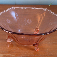 Vintage glazen schaaltje met pootjes