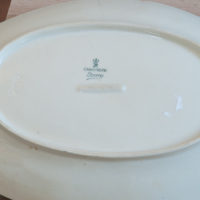 Vintage ovale schaal met figuurtjes