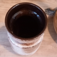 Vintage Vaas W. Germany in creme en bruine tinten