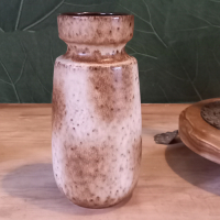 Vintage Vaas W. Germany in creme en bruine tinten