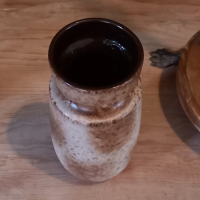 Vintage Vaas W. Germany in creme en bruine tinten