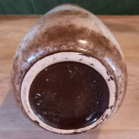 Vintage Vaas W. Germany in creme en bruine tinten