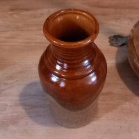 Vintage Vaas W. Germany in bruine tinten