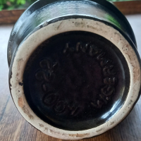 Vintage vaas W. Germany met bruine tinten en oor