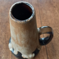 Vintage vaas W. Germany met bruine tinten en oor