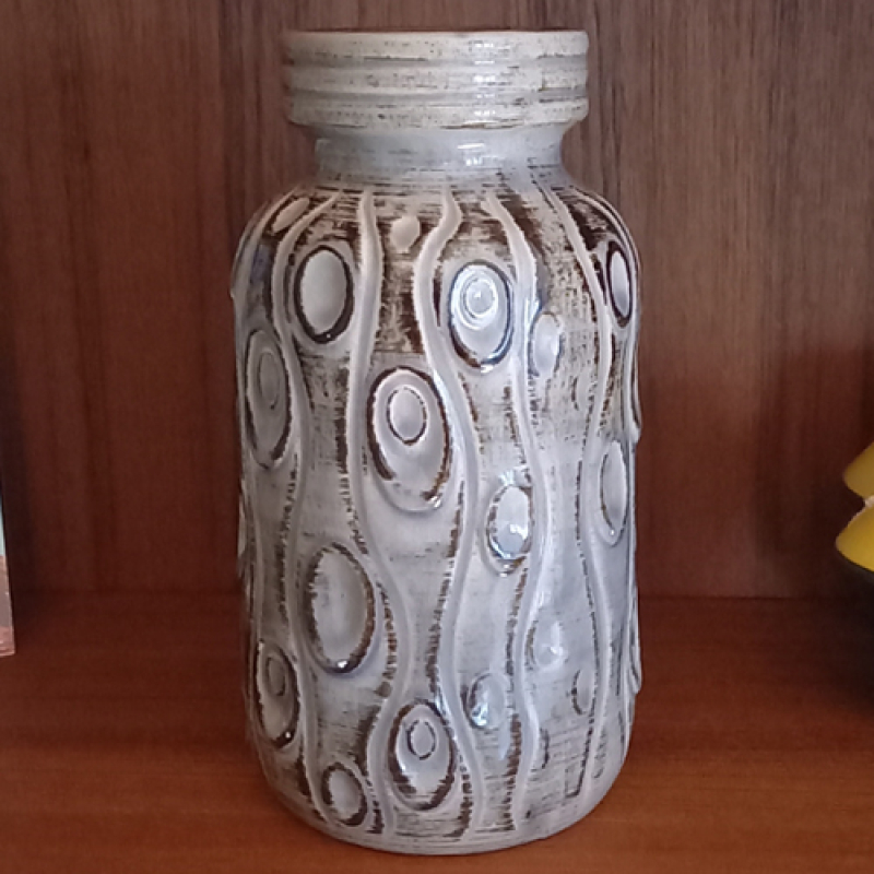 Vintage vaasje W. Germany in grijsblauwe tinten