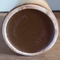 Vintage Vaas W. Germany in bruin gespikkelde structuur