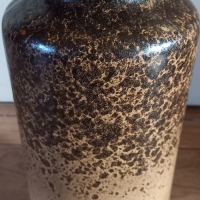 Vintage Vaas W. Germany in bruin gespikkelde structuur
