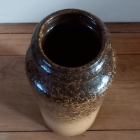 Vintage Vaas W. Germany in bruin gespikkelde structuur