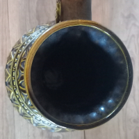 Vintage W. Germany Vaas met symbolen groenbruin