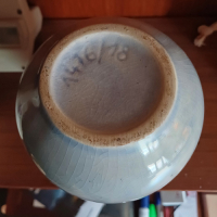 Vintage vaasje W. Germany met mocca chocolade glazuur