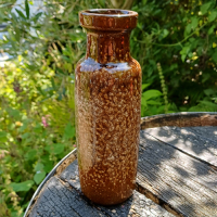 West Germany vaasje in bruin met witte spikkels