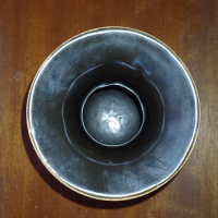 Vintage W Germany bruine bloemenvaas met wit groene figuren