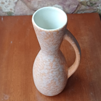 Vintage W. Germany vaasje in wit en roze vlekken