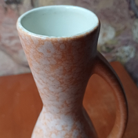 Vintage W. Germany vaasje in wit en roze vlekken