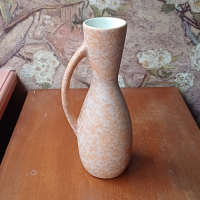 Vintage W. Germany vaasje in wit en roze vlekken