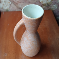 Vintage W. Germany vaasje in wit en roze vlekken