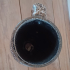 West Germany fatlava vaas bruin wit met handvat