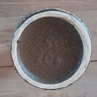 West Germany fatlava vaas bruin wit met handvat