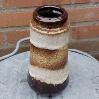 West Germany vaasje Scheurich in bruine en beige tinten