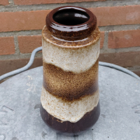 West Germany vaasje Scheurich in bruine en beige tinten