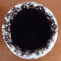 Vintage Vaasje W. Germany in aubergine en wit