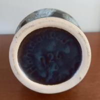 Vintage Vaasje W. Germany in groen, bruin- en grijstinten