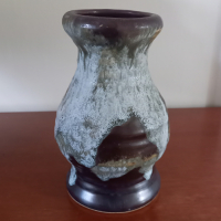 Vintage Vaasje W. Germany in groen, bruin- en grijstinten