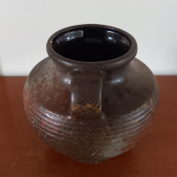 Vintage Vaas W. Germany in bruin en goudtinten