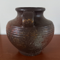 Vintage Vaas W. Germany in bruin en goudtinten