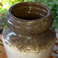 Vintage Vaas W. Germany in wit en bruintinten