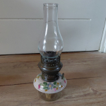 Antieke Majolica lamp met bloemmotief