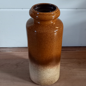 Vintage Vaas W. Germany in bruine tinten