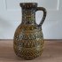 Vintage W. Germany Vaas met symbolen groenbruin