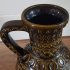 Vintage W. Germany Vaas met symbolen groenbruin