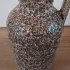 West Germany fatlava vaas bruin wit met handvat