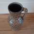 West Germany fatlava vaas bruin wit met handvat