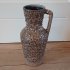 West Germany fatlava vaas bruin wit met handvat
